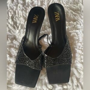 Zara Black Studded Heels